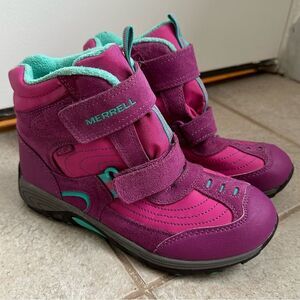 Merrell Girls Moab Polar Mid Strap 2.0 Pink shoes Waterproof‎ Snow Boots size 5